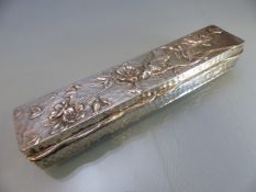 Silver hallmarked embossed trinket box. Chester 1904 by maker George Nathan & Ridley Hayes (total