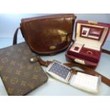 Louis Vuitton Address book/Calendar, along with 'The Bridge' Italian leather satchel bag and two