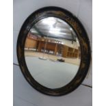 Oval mirror in Chinoiserie decorated frame