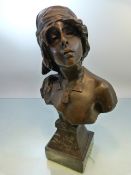 Emmanuel Villanis (1858-1914) Saida patinated bronze, signed E Villani and titled Saida in cast 34cm
