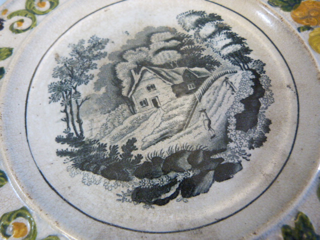 Staffordshire Lustre childrens plates c.1800's. 6 Various plates depicting scenes. One of Windsor - Image 4 of 32