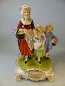 Dresden figure group advertising 'Yardley's Old English Lanvender'. Good condition.