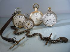 Four pocket watches to include A.W.W.Co Waltham and Moeris and two silver cased marked .935