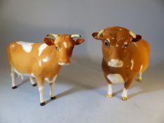 Beswick Guernsey Bull Ch Sabrina's Sir Richmond 14th (Condition - no defects) and a Beswick Guernsey