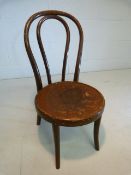 Childs Bentwood chair by Thonet. Marked to underside.