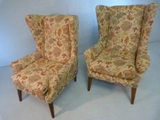 Pair of Floral detailed John Lewis armchairs on cabriole legs