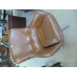 Mid Century Tan tub chair on chrome four legged base