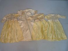 Early Clothing - Set of 5 silk, lace and satin evening / party dresses, dating from circa late