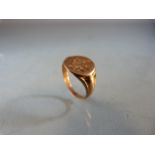 9ct Gold Signet ring size K.5 weight approx 2.8g