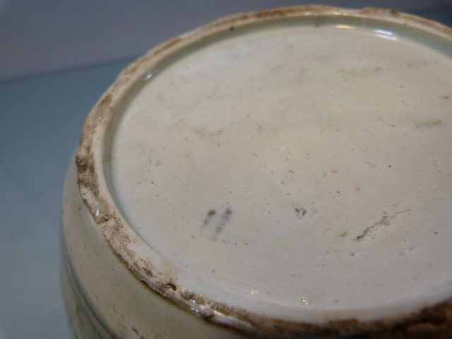 Two Early blue and White stoneware glazed ginger vases (no covers). Decorated with coastal scenes. - Image 19 of 19