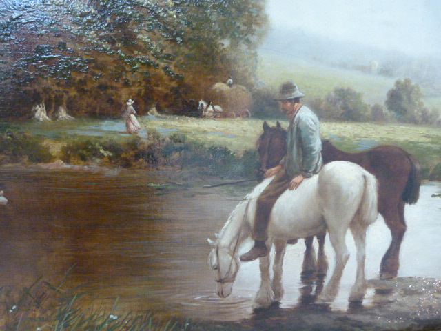 J.W. Gozzard [1848-1918], signed lower left oil on canvas, 20" x 30", An English rural landscape - Image 3 of 7