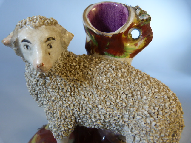 Early Staffordshire spill vase of a sheep - Image 2 of 8
