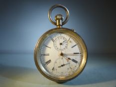A .935 silver wind pocket watch with twin dial, the movement marked The Ascot, Patent 20th June 1887