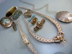 Mixed bag of good Silver Jewellery: (1) Necklace and Bracelet set; woven links design and set with