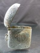 Hallmarked Silver Vesta Case decorated with acanthus leaves in scrolls. Birmingham 1911,