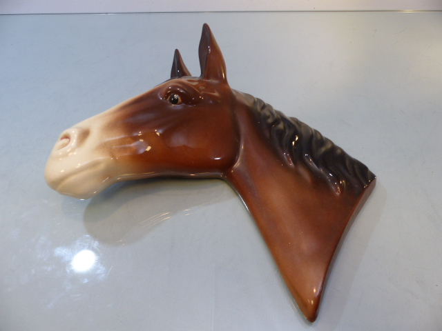 Dapple Gray Beswick horse laying down - Shire Horse with two front feet up, along with an unmarked - Image 2 of 6