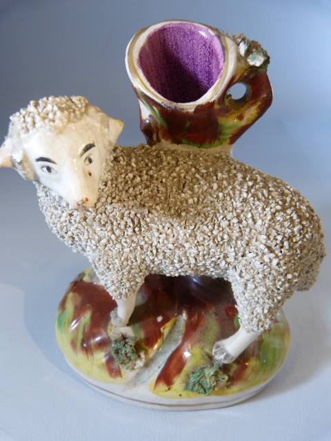 Early Staffordshire spill vase of a sheep - Image 7 of 8