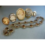 Mixed bag containing: (1) white metal (Not Hallmarked) Scottish traditional circular brooch