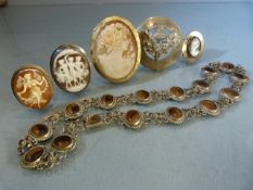 Mixed bag containing: (1) white metal (Not Hallmarked) Scottish traditional circular brooch