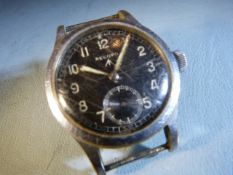 A Record military issue wristwatch, the case back marked W.W.W., L18460, 536307 (A/F)