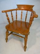 Reproduction type smokers chair - Signed to back John Gomm - High Wycombe. JFS