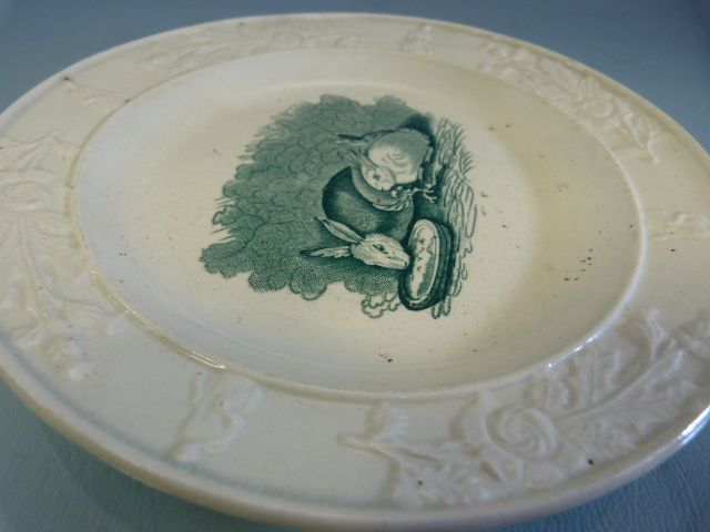 Staffordshire Lustre childrens plates c.1800's. 6 Various plates depicting scenes. One of Windsor - Image 10 of 32