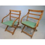 Pair of vintage bentwood teak lounger type chairs