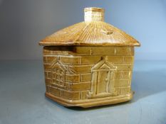 Early 19th Century Brampton Pottery - Salt Glazed Tobacco Jar in the form of a house.