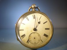 Silver pocket watch by J W Benson hallmarked London 1883, watch case by Charles Cooke (A/F)