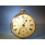 Silver pocket watch by J W Benson hallmarked London 1883, watch case by Charles Cooke (A/F)