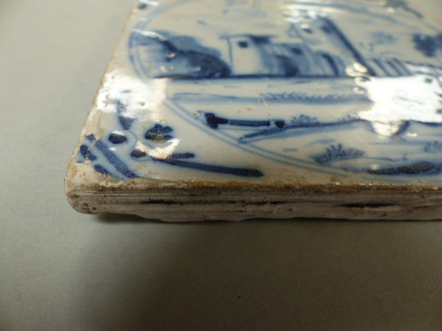 Four Delftware tiles - 1) Decorated in Polychrome colours depicting a vase of flowers. 2) An Early - Image 8 of 10