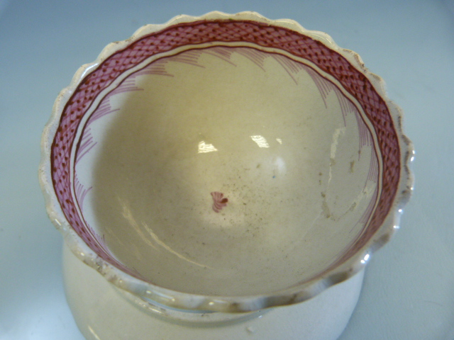 Pearlware Tea Bowl and saucer overglazed and painted. Along with a poss oriental blue and white - Image 7 of 11