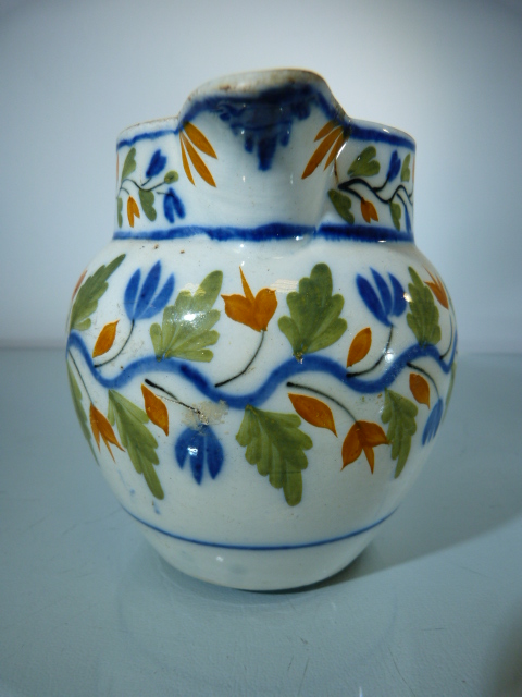 C.1800 Pratt Pearlware Staffordshire jug decorated in Green, Blue and Orange - Image 2 of 7