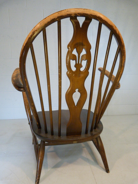 Ercol spindle back nursing chair with Prince of Wales Motif - Image 4 of 6