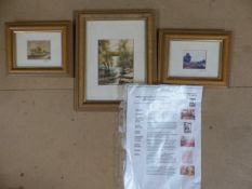 Set of three paintings by Michael Moore - signed to outer card.