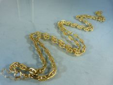 WITHDRAWN:18ct Gold approx 40” textured Anchor link necklace approx: 5.2mm wide, and weighing