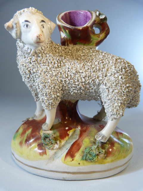 Early Staffordshire spill vase of a sheep - Image 6 of 8