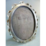 Victorian Hallmarked Silver Photo frame, Oval in shape with silver twisted ribbon decoration: