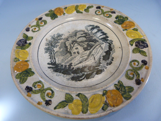 Staffordshire Lustre childrens plates c.1800's. 6 Various plates depicting scenes. One of Windsor - Image 3 of 32