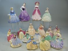 Selection of miniature Coalport ladies -