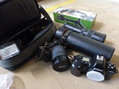 Nikon Camera F-601m along with Schulter stand and Coligon no 30685
