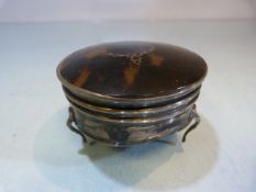 RNLI: Tortoise shell and silver pill box hallmarked Birmingham