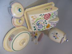 Poole Pottery - to include Jugs, Mug, Cheese cover and dish etc