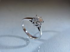 18ct White Gold Diamond Solitaire ring (approx 75 points and size J.5)