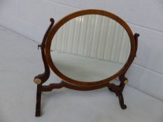 Edwardian toilet mirror with ivory finials to each side