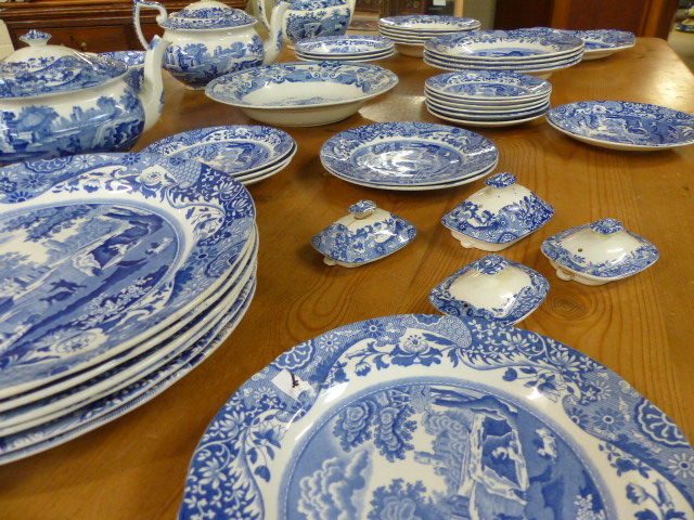 Large collection of Blue and White Italian Spode China - to include teapot and plates etc - Image 3 of 5