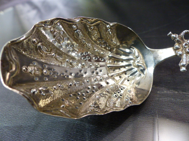 Dutch hallmarked silver sifter Stamped with lion to back and 2 under. The unusual spoon with rearing - Image 4 of 11