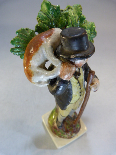 Staffordshire Pearlware figure of a Shepherd, possibly Walton. C.1800 - 1820. The man decorated in - Image 17 of 17