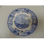 Blue and White pearlware plate 'St Vincents Rocks'