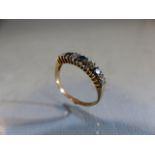 9ct GOLD half Eternity ring set with blue Topaz accentuated with CZ's. Size O